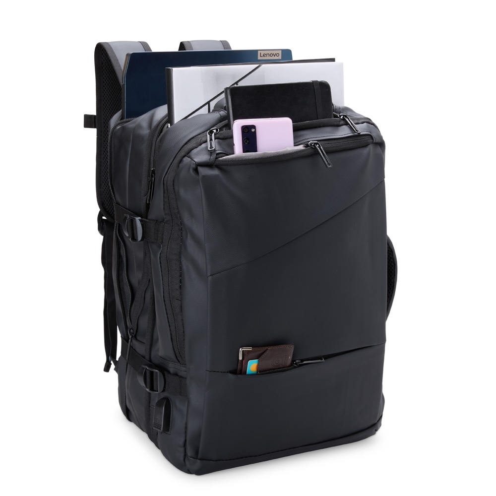 Mochila expansível de couro sintético 15,6" - 4