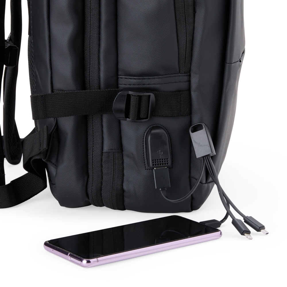 Mochila expansível de couro sintético 15,6" - 6