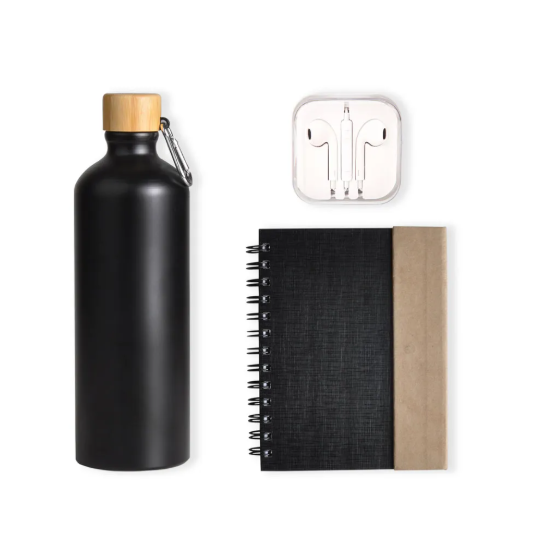 Kit garrafa, caderno e fone - 2