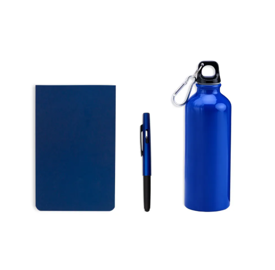 Kit com squeeze, caneta e bloco de notas 3 peças - 2