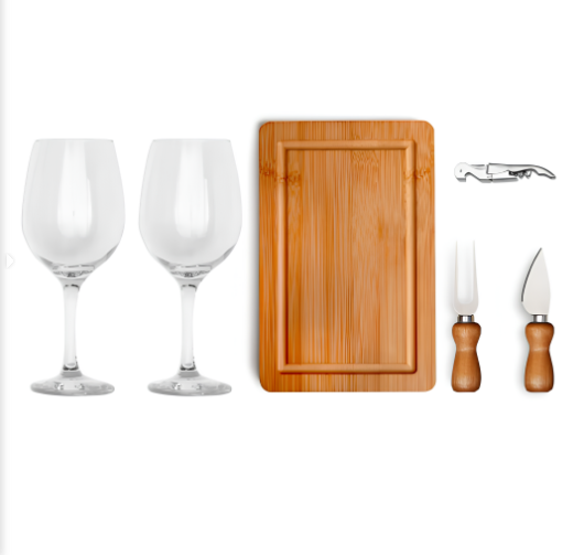 Kit queijo e vinho  6 peças - 2