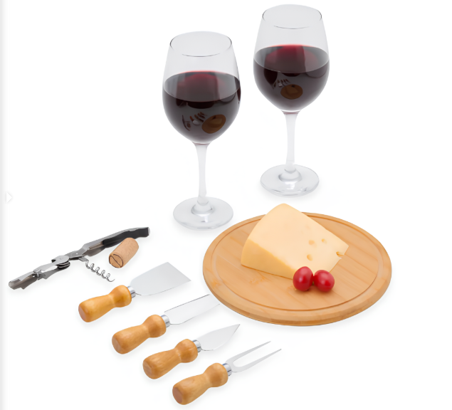 Kit queijo e vinho 8 peças - 2