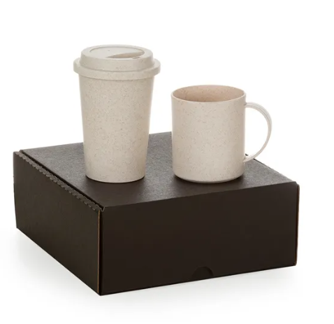 Kit com copo e caneca em fibra de bambu - 2