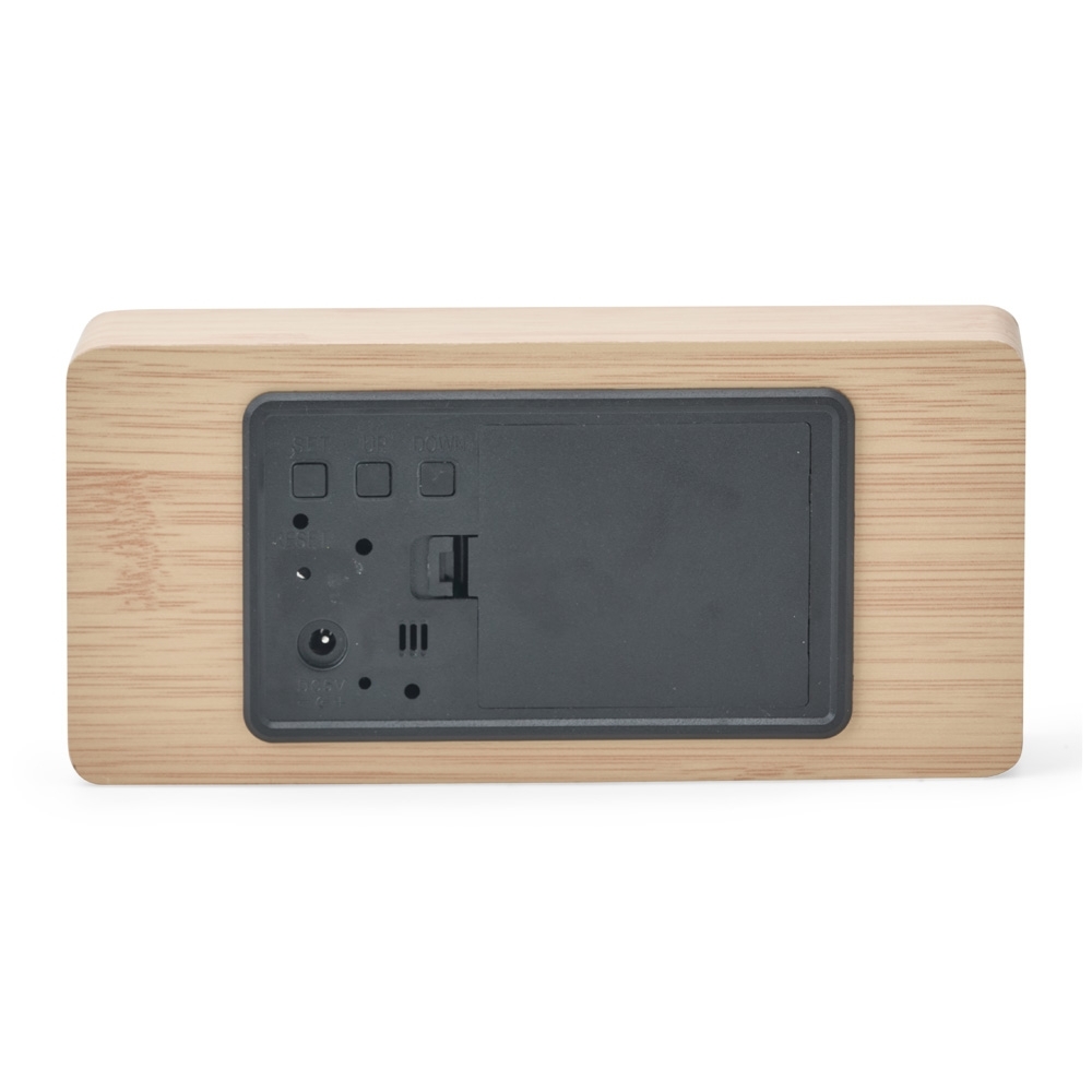 Relógio despertador de madeira com painel led - 5