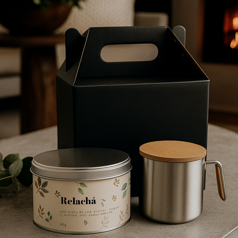 Kit com chá na lata e caneca personalizada - 2