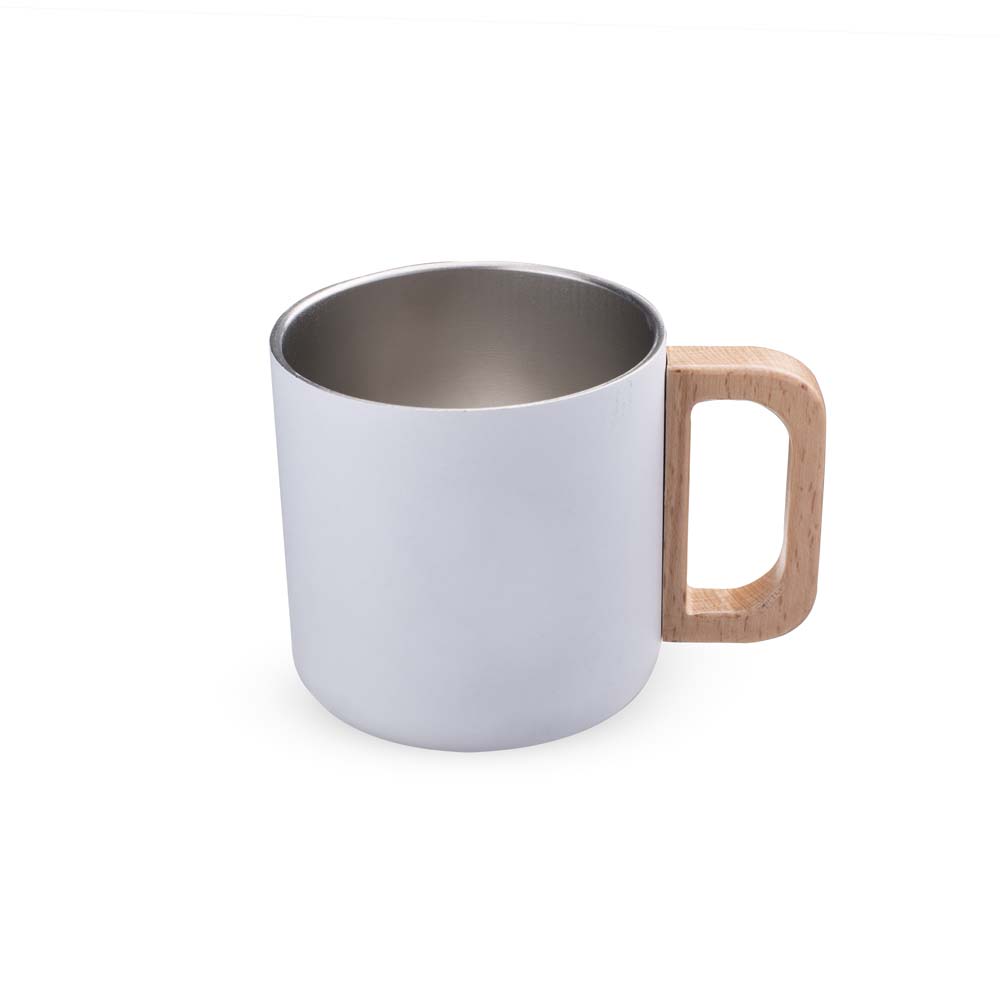 Caneca térmica com alça em madeira - 2