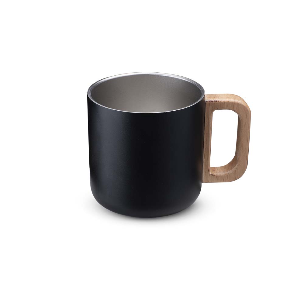 Caneca térmica com alça em madeira - 3