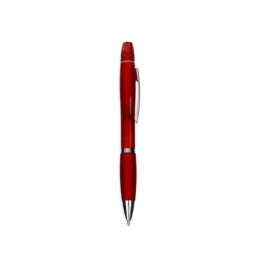 Caneta plástica com marca-texto - 6