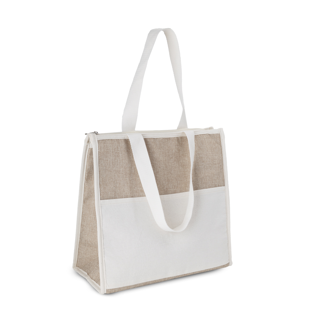 Bolsa térmica em algodão e juta sintética 18l - 2