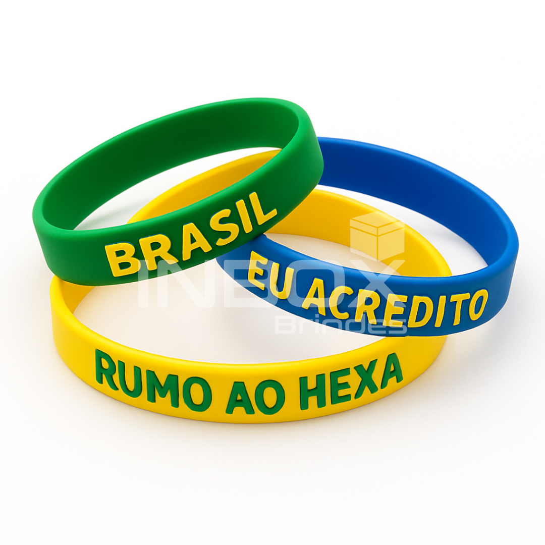 Pulseira emborrachada personalizada 1 cor - 2