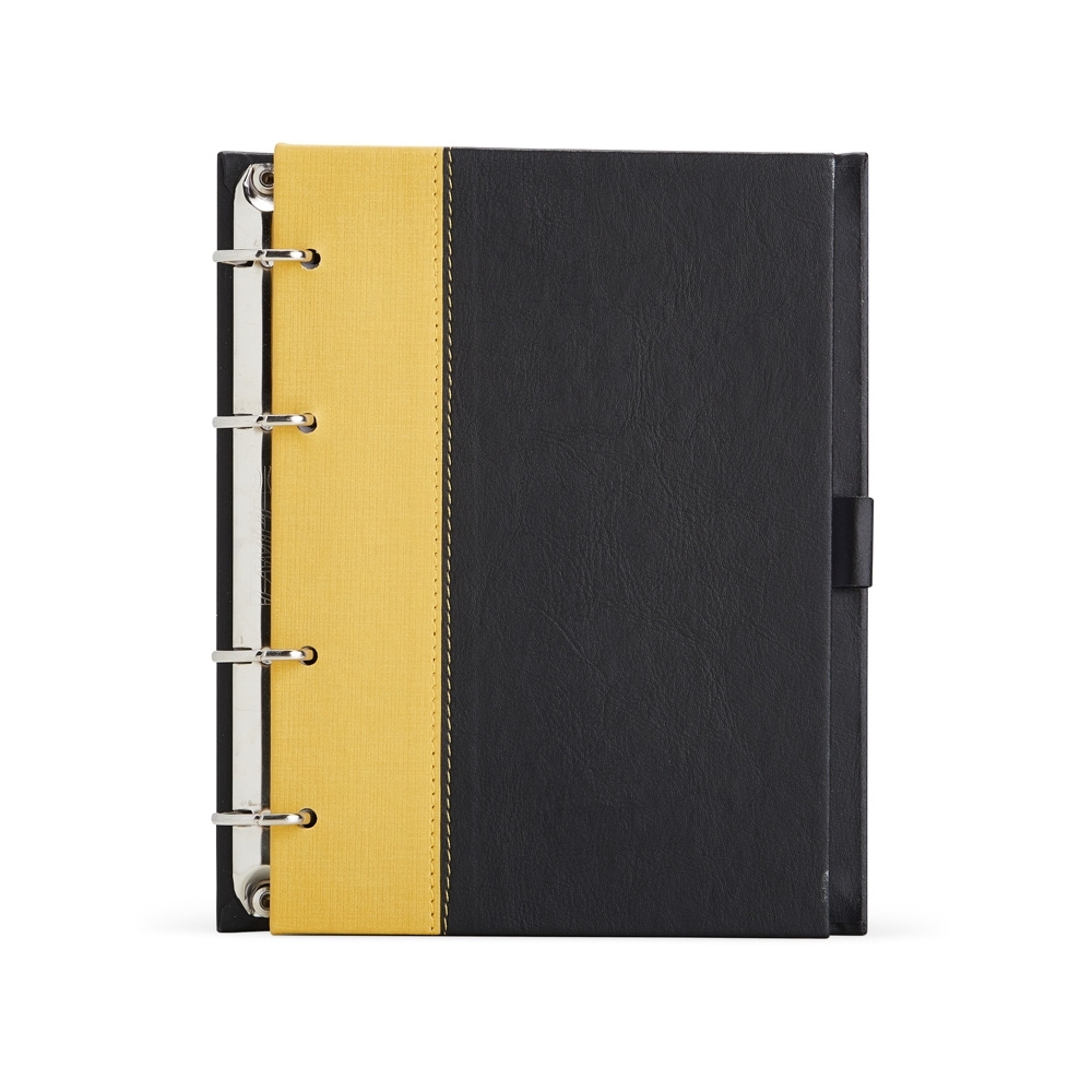 Caderno fichário de couro sintético com pauta 21x18 - 2