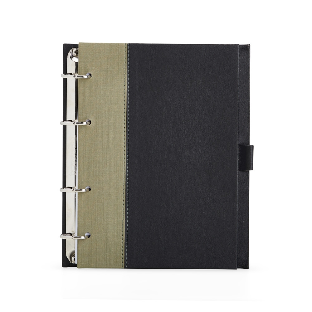 Caderno fichário de couro sintético com pauta 21x18 - 4