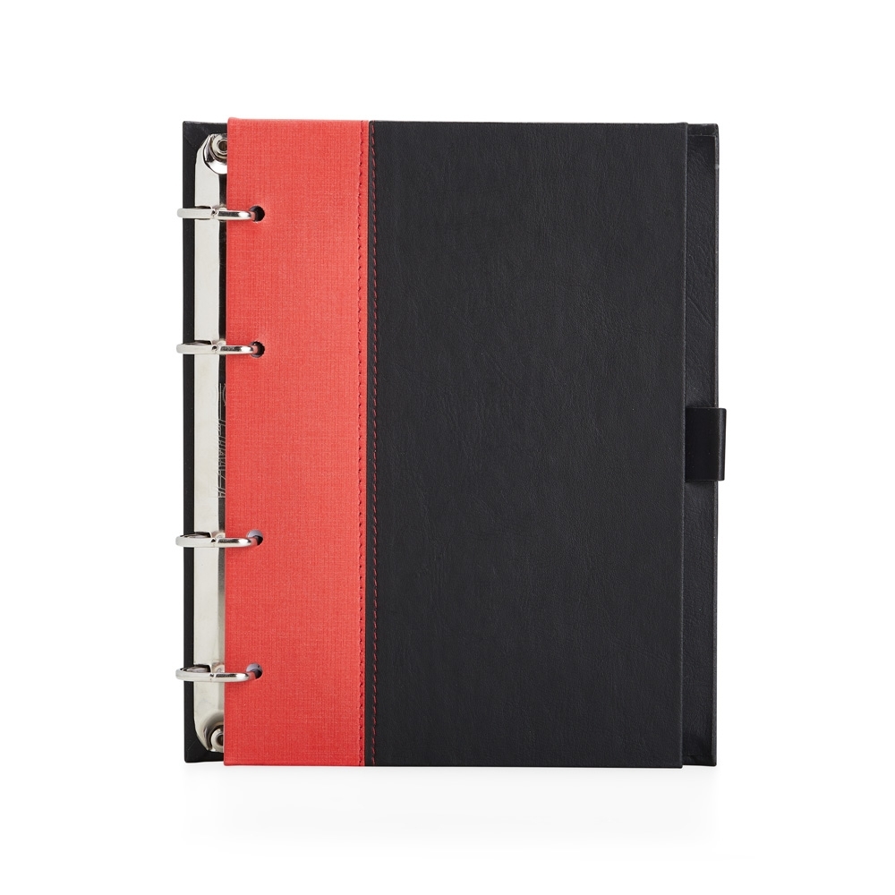 Caderno fichário de couro sintético com pauta 21x18 - 5