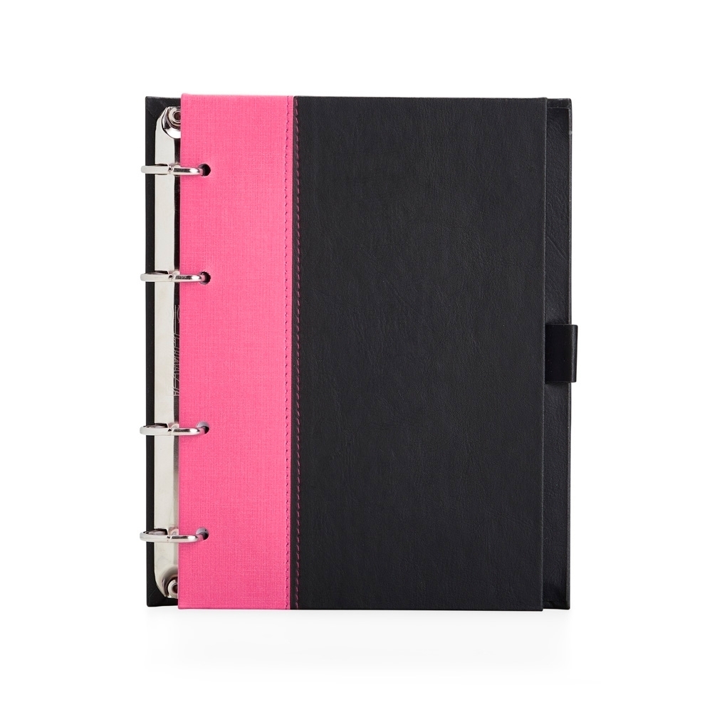 Caderno fichário de couro sintético com pauta 21x18 - 6