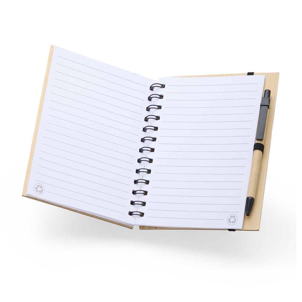 Caderno de papelão e caneta com pauta 18x14 - 2