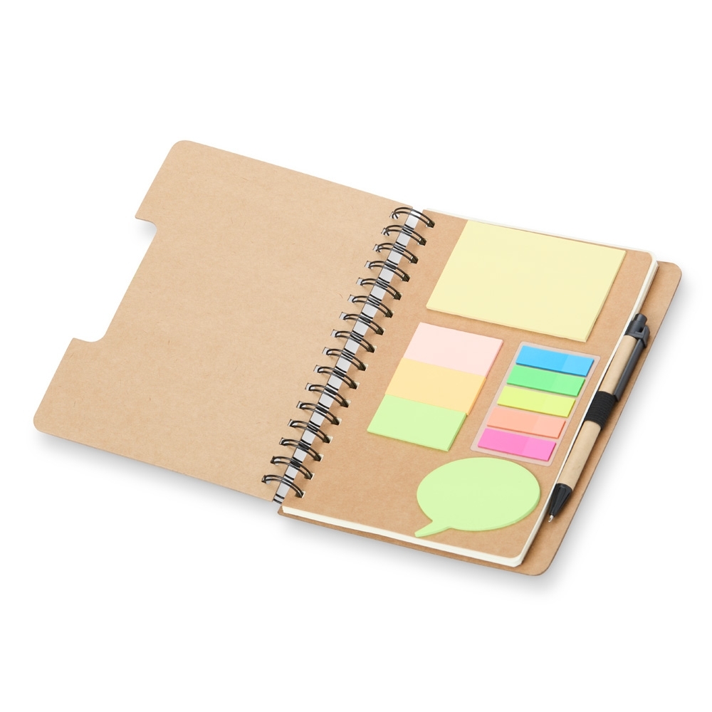 Caderno com autoadesivos e caneta com pauta 21x17 - 3