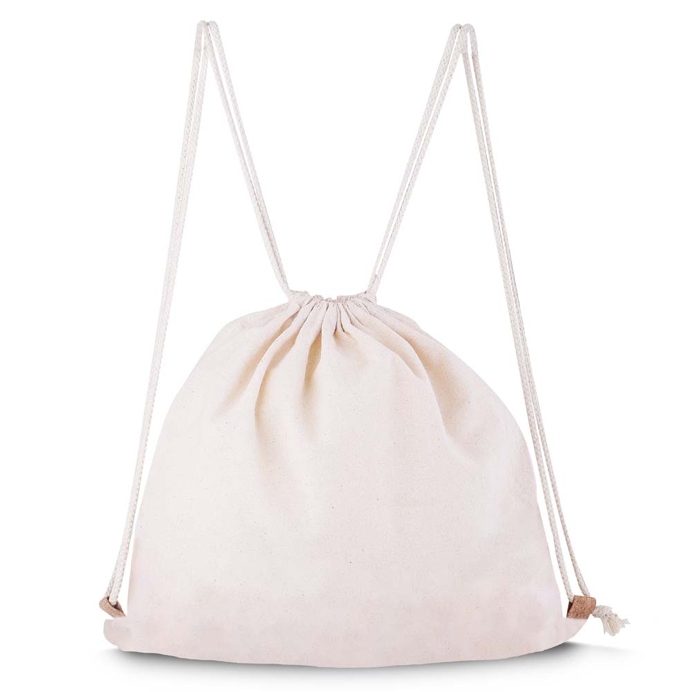 Sacola tipo mochila em algodão e cortiça - 3