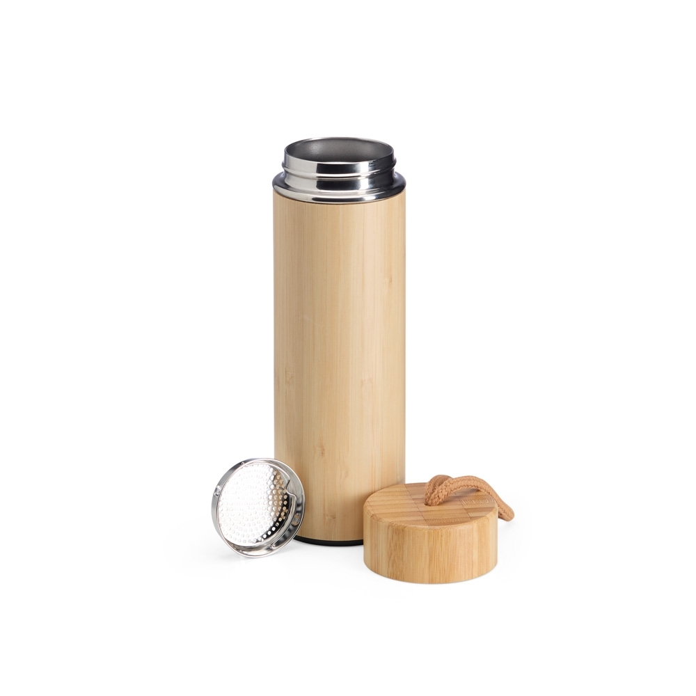 Garrafa térmica bambu com infusor 400ml - 2