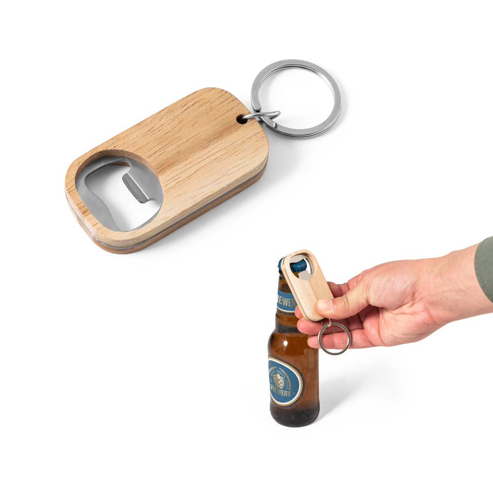 Abridor de garrafas em aço inox e bambu - 2