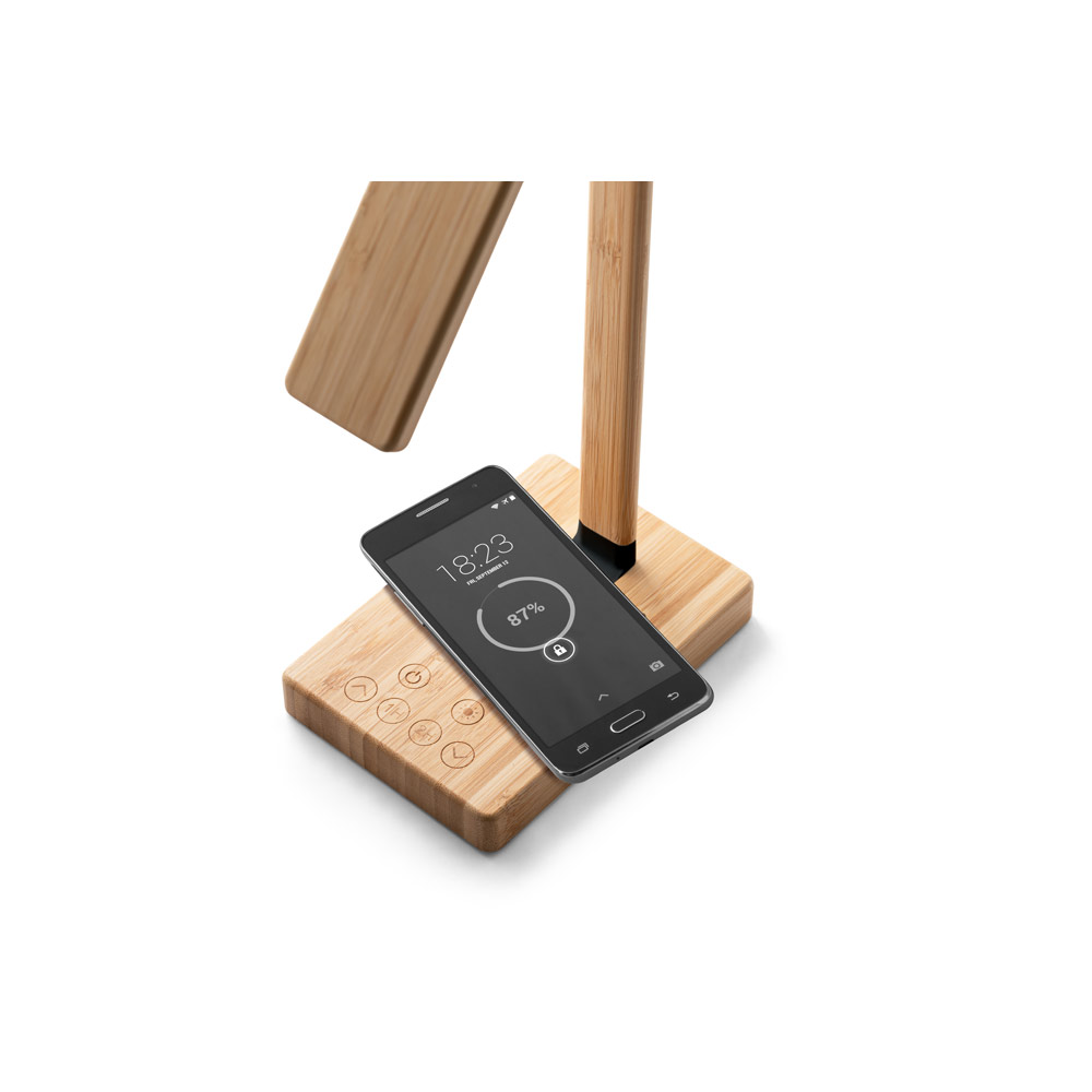 Luminária em bambu com carregador wireless - 5